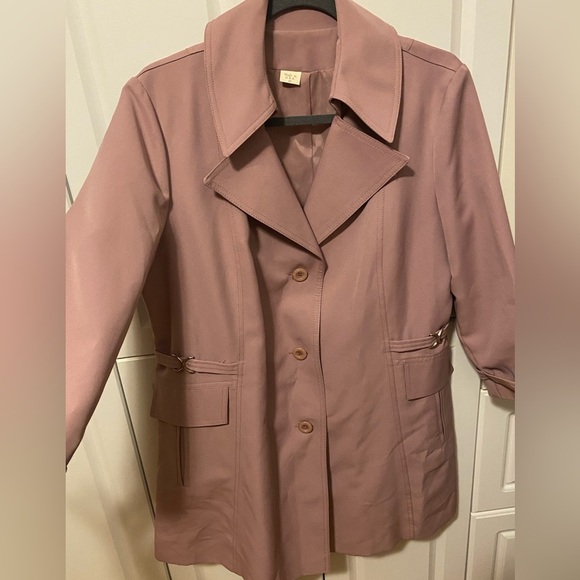 Vintage 1960s MCM Union-Made ILGWU Mod Swing Coat Dusty Rose - Picture 3 of 9